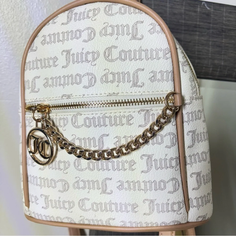Juicy Couture pecan white and tan mini backpack
